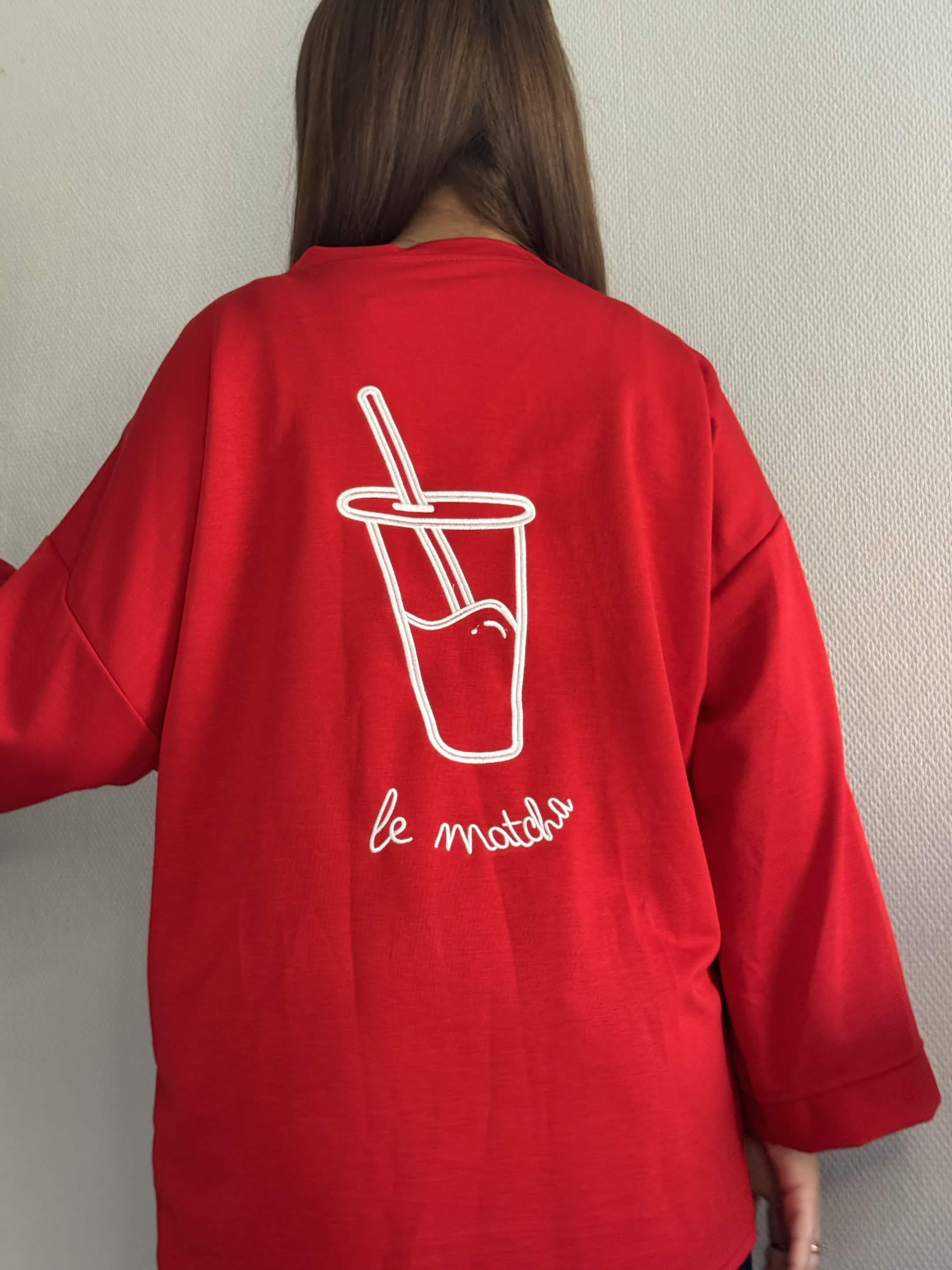 T-Shirt Matcha Rouge — Vue 2