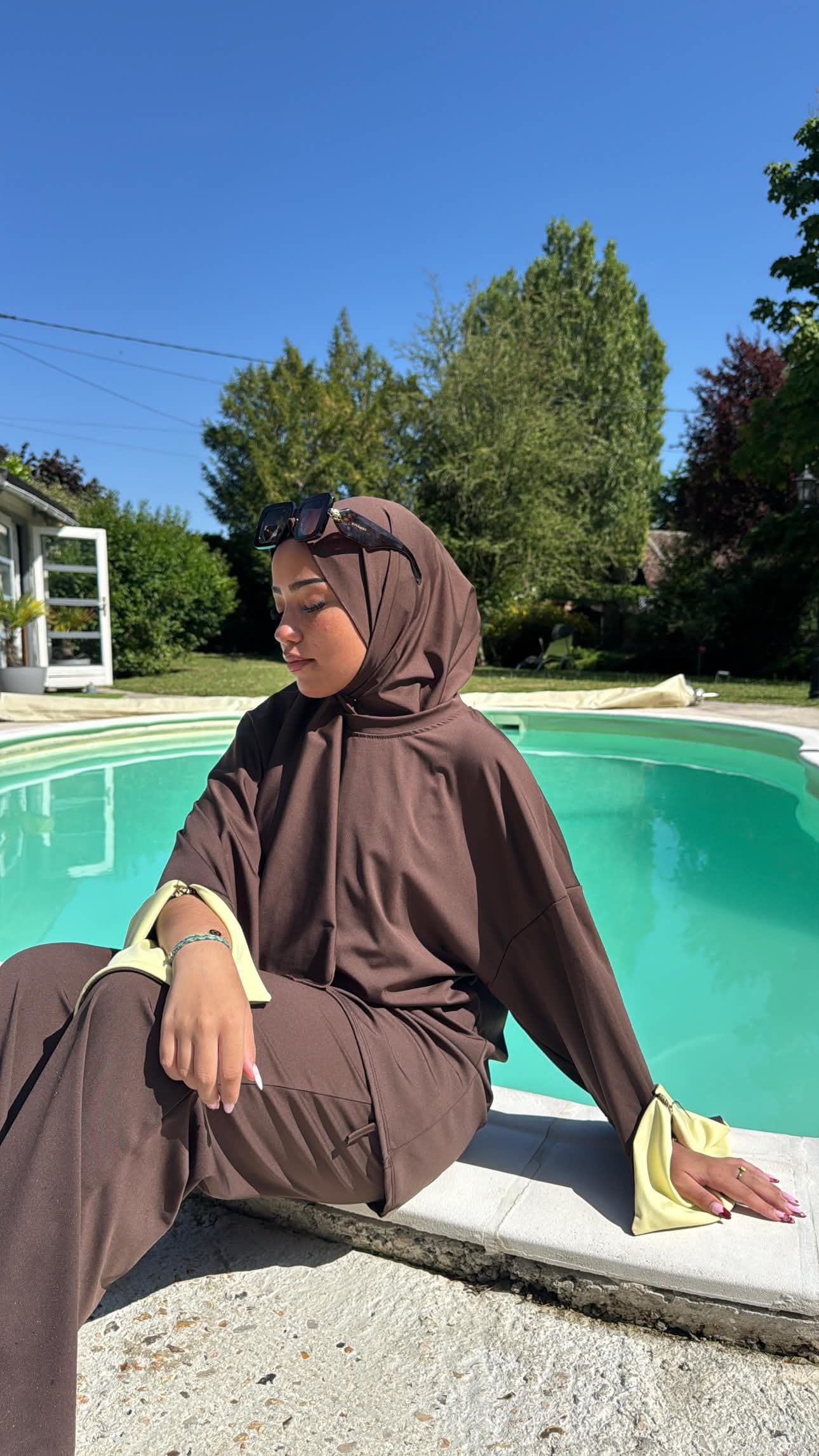 Burkini Bi Color Marron — Vue 1