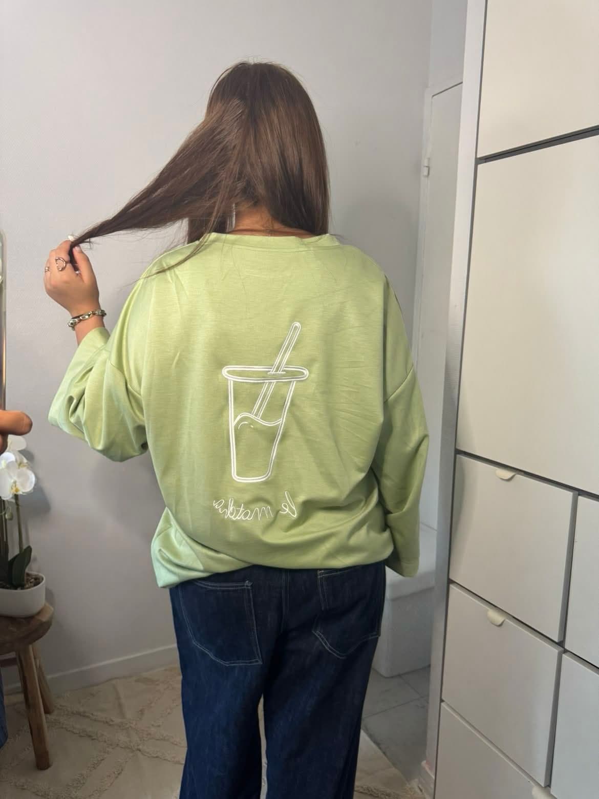 T-Shirt Matcha Vert Matcha — Vue 2