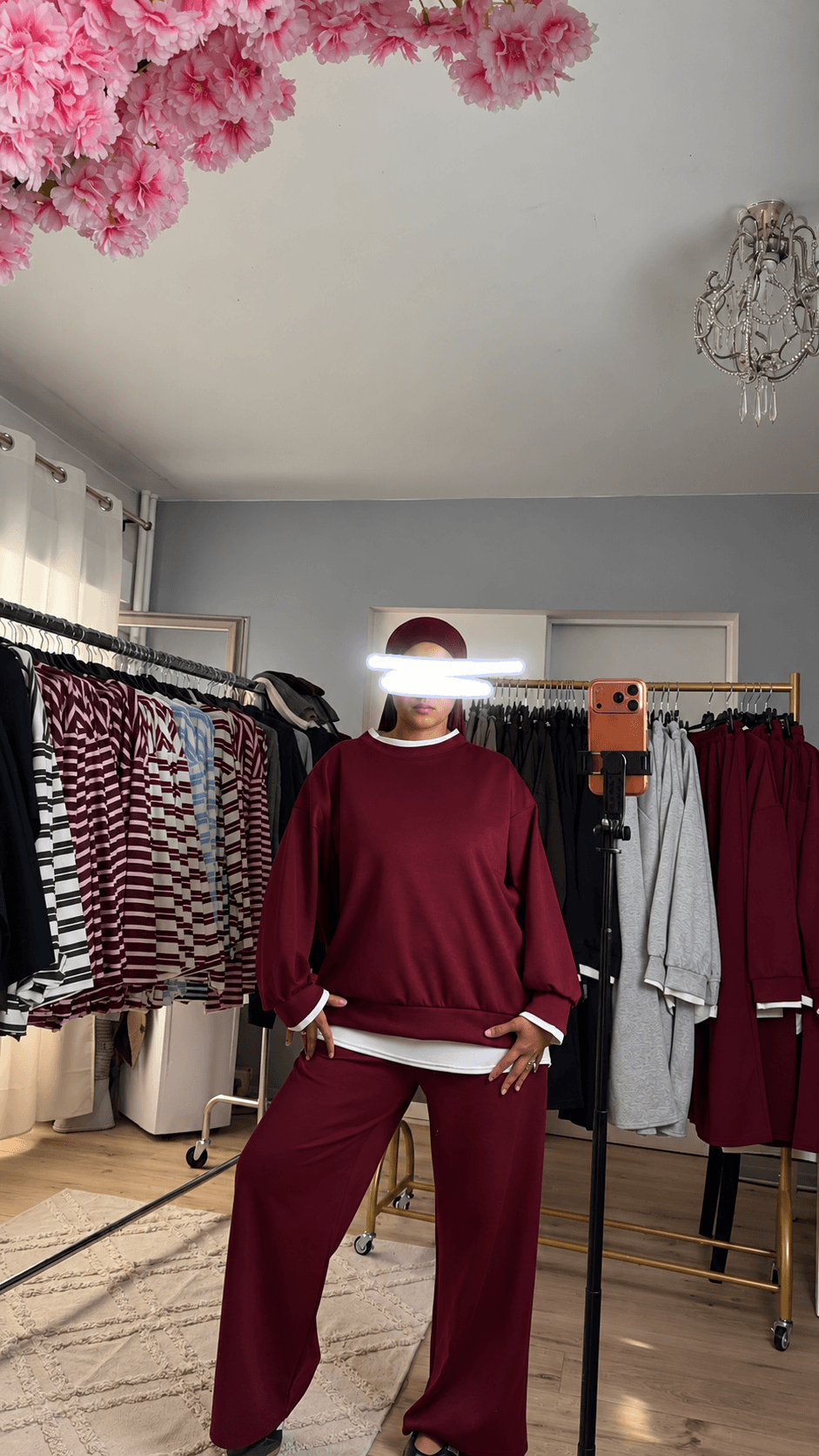 Ensemble Kenza rouge bordeaux
